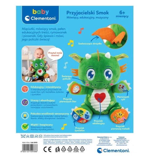 Edukacyjny Mówiący Muzyczny Przyjacielski Smok Język Polski Clementoni 50938