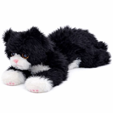 Pluszowa Maskotka Przytulanka Kotek Leżący Biało-Czarny 38 cm LEAN Toys