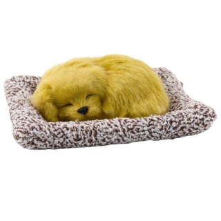 Śpiący Pies Labrador Szczeniak Na Poduszce Figurka z Futerkiem Torba LEAN Toys