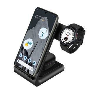 Ładowarka bezprzewodowa 3w1 do iPhone, Samsung & Android, Galaxy Watch i słuchawek TWS CRONG