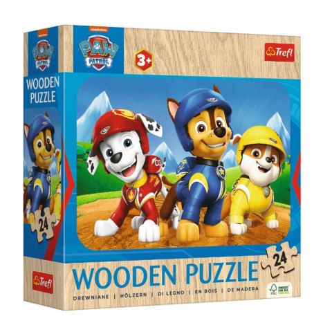 Puzzle - 24 Drewniane - Urocza Psia Ekipa - Psi Patrol - Trefl 20265 Trefl Puzzle