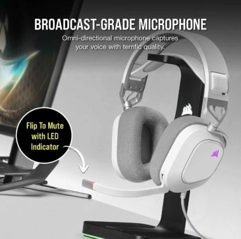 Słuchawki HS80 RGB USB białe