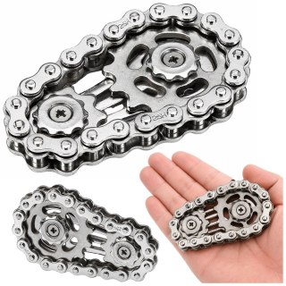 Fidget Spinner Łańcuch Zębatki Antystresowy Stal Nierdzewna Srebrny LEAN TOYS