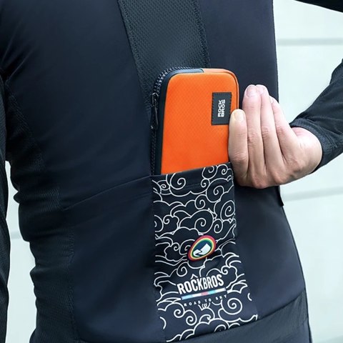 Saszetka rowerowa na telefon klucze portfel 20x11.5x2 cm - pomarańczowa ROCKBROS