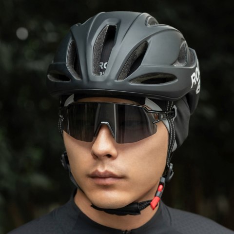 Czapka rowerowa zimowa wiatroodporna rozmiar 54-61 cm - czarna ROCKBROS