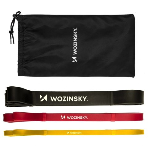Gumy taśmy oporowe do ćwiczeń treningu fitness z lateksu - 3 szt. WOZINSKY