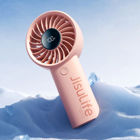 Mini wentylator wiatrak ręczny 3600mAh USB-C - różowy Jisulife