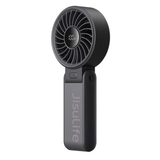 Mini wiatrak wentylator przenośny 5 prędkości 3600mAh USB-C - czarny Jisulife