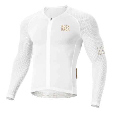 Koszulka rowerowa Diamond z długim rękawem rozmiar XXXL - biała ROCKBROS