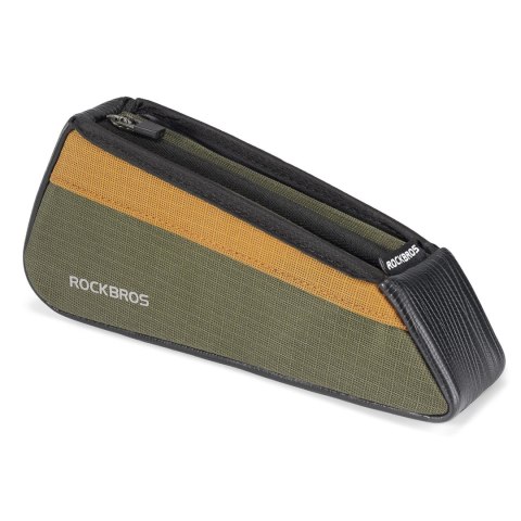 Torba rowerowa na górną rurę ramy 0.25L - zielono pomarańczowa ROCKBROS