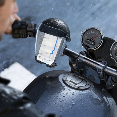 Uchwyt rowerowy z osłoną przeciwsłoneczną automatyczny - czarny