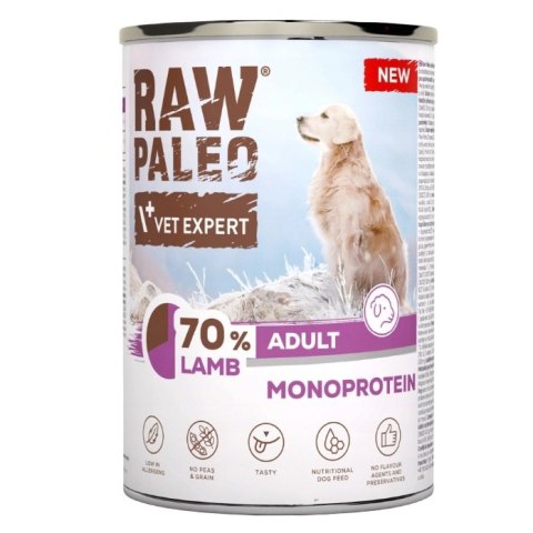 VetExpert Raw Paleo Jagnięcina dorosły pies puszka 400g
