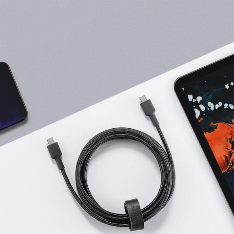 CB-CD45 kabel USB-C - USB-C 0,9m 60W PD 3A 20V nylonowy oplot czarny AUKEY
