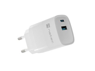 Ładowarka sieciowa Ribera GAN 1X USB-A + 1X USB-C 30W Biała Natec