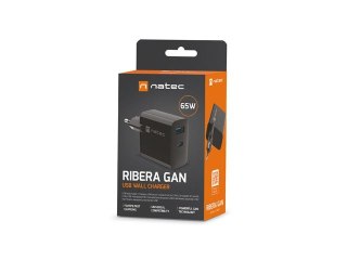 Ładowarka sieciowa Ribera GAN 1X USB-A + 1X USB-C 65W Czarna Natec