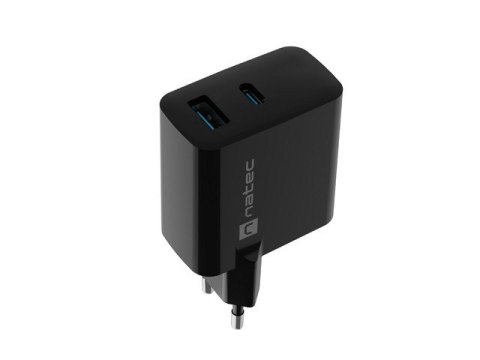 Ładowarka sieciowa Ribera GAN 1X USB-A + 1X USB-C 65W Czarna Natec