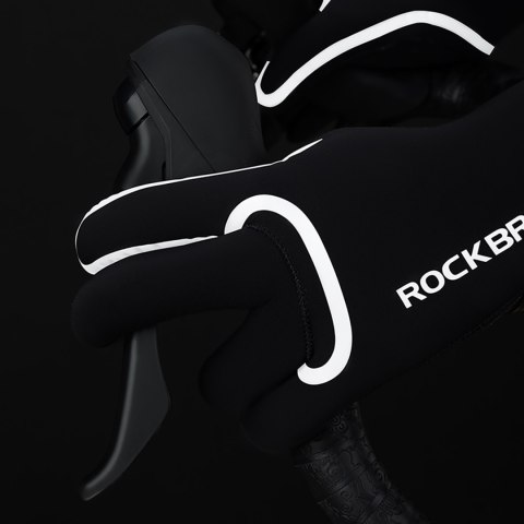Rękawiczki rowerowe pełne wodoodporne rozmiar S/M - czarne ROCKBROS