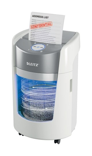Niszczarka Leitz IQ OptiMax Small Office 350, 22l, P5, 8 kartek, Automatyczny Start/Stop, Funkcja cofania, Obrotowy pojemnik - 3