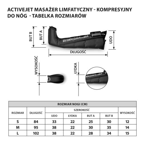 Activejet Masażer Limfatyczny-Kompresyjny do nóg S