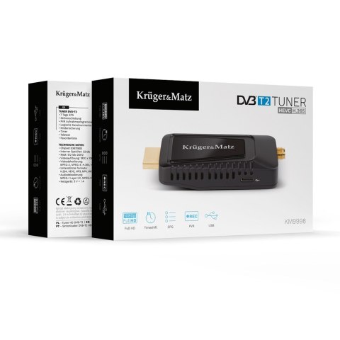 KRUGER & MATZ DEKODER DVB-T2H.265 HEVC MINI KM9998