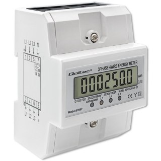 Trójfazowy elektroniczny licznik | miernik zużycia energii na szynę DIN | 400V | 100A | LCD | 4P