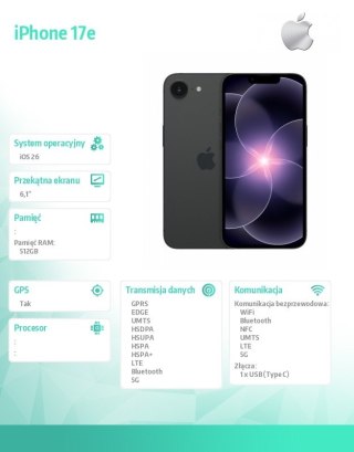 IPhone 17e 512GB Czarny