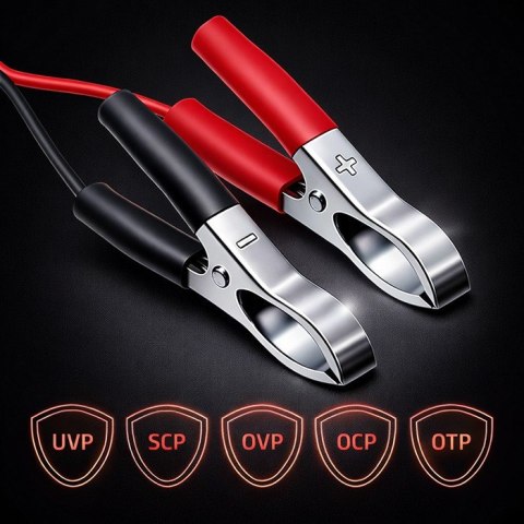 Ładowarka do akumulatora AGM GEL STD | Prostownik 12V | 2A | 24W | LED | Kabel 1.8m