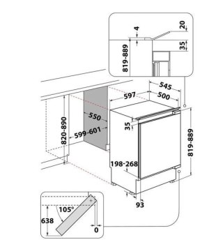 Chłodziarka do zabudowy WBUL021 Whirlpool