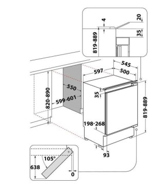 Chłodziarko-zamrażarka do zabudowy WBUF011 Whirlpool