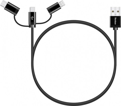Kabel USB A na USB C/Micro USB/Lightning 2.1/3/2.4 A YENKEE