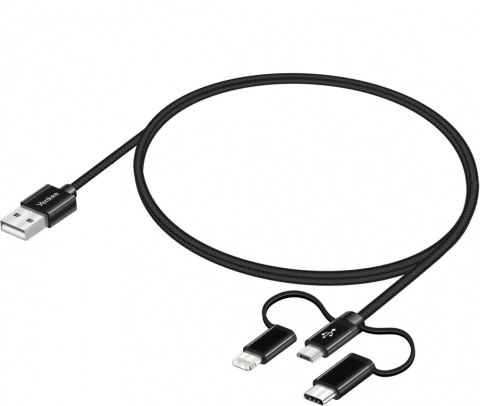 Kabel USB A na USB C/Micro USB/Lightning 2.1/3/2.4 A YENKEE
