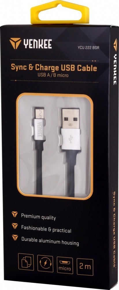 Kabel do synchronizacji i ładowania USB ze złączem Micro USB 2m YENKEE