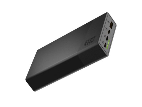 Powerbank PowerPlay 20S Czarny 20000mAh 22,5W 3x USB-C 1x USB-A Green Cell