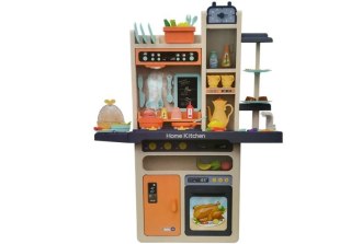 Kuchnia Dziecięca Para Światła Dźwięki Talerze Garnki Akcesoria 65 el. LEAN Toys