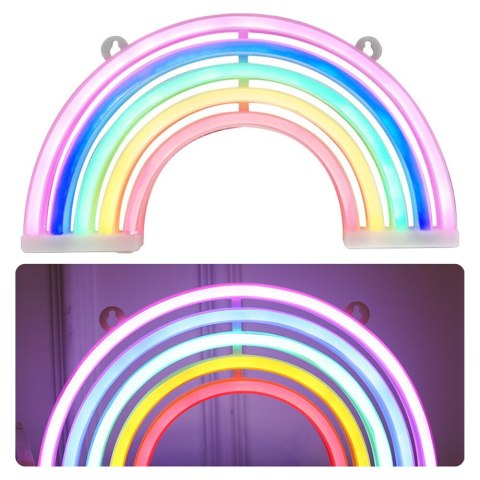 Lampka Dekoracyjna Nocna Neonowa Tęcza LED Na Baterie LEAN