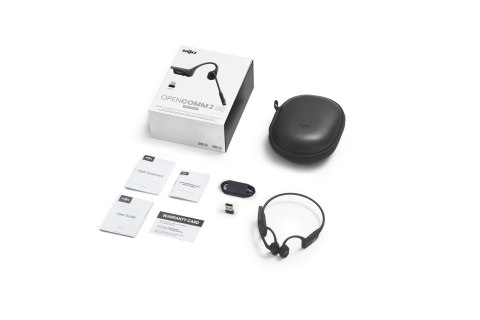 Słuchawki bezprzewodowe kostne Shokz OpenComm2 + adapter USB-A czarne