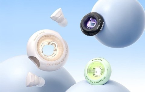 Bezprzewodowe słuchawki douszne Vention Donut-Shaped BT 5.3 IPX4 czarne