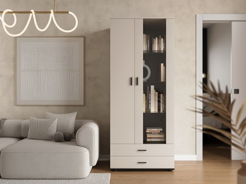 Witryna S6 SOHO 80x41x192 kaszmir+ czarny