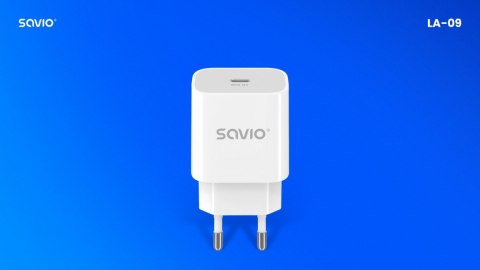 Ładowarka sieciowa 20W LA-09 USB-C QC, PD 3.0 Savio