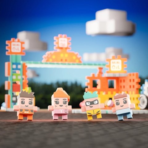 Klocki konstrukcyjne Marioinex Mini Waffle - City: Stacja paliw, 148 elementów