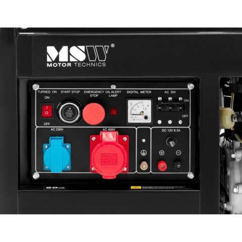 Agregat generator prądotwórczy diesel mobilny 240/400 V 8500 W 10 kVA 30 l MSW
