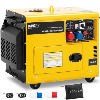 Agregat generator prądotwórczy diesel na kółkach 230/400 V 7500 W 8.75 kVA 16 l MSW