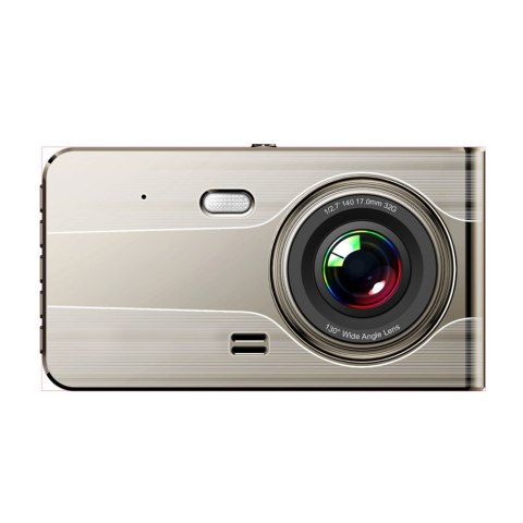 Wideorejestrator samochodowy Full HD G-sensor LCD z kamerą cofania beżowy HURTEL