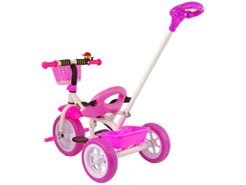 Rower Trójkołowy PRO100 Różowy Koszyk Koła EVA LEAN Trike