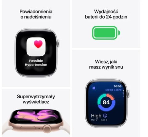 Watch Series 11 GPS+Cellular, koperta 42 mm z aluminium w kolorze różowego złota, pasek sportowy w kolorze łagodnego różu - rozm