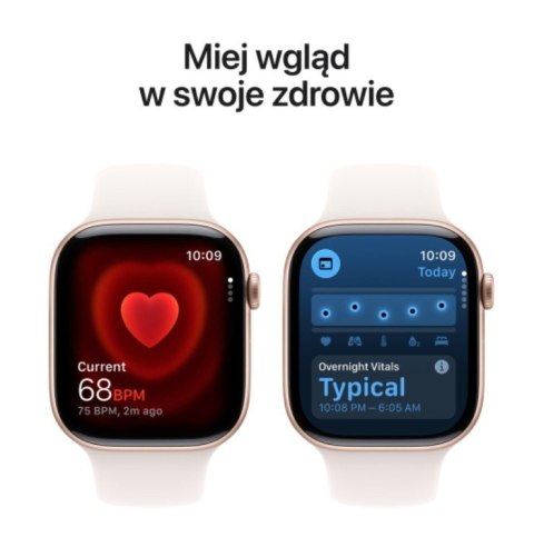 Watch Series 11 GPS+Cellular, koperta 42 mm z aluminium w kolorze różowego złota, pasek sportowy w kolorze łagodnego różu - rozm