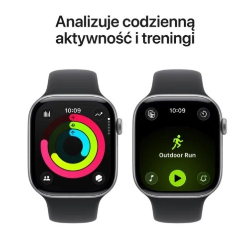 Watch Series 11 GPS+Cellular koperta 46 mm z aluminium w kolorze gwiezdnej szarości, pasek sportowy w kolorze czarnym - rozmiar 