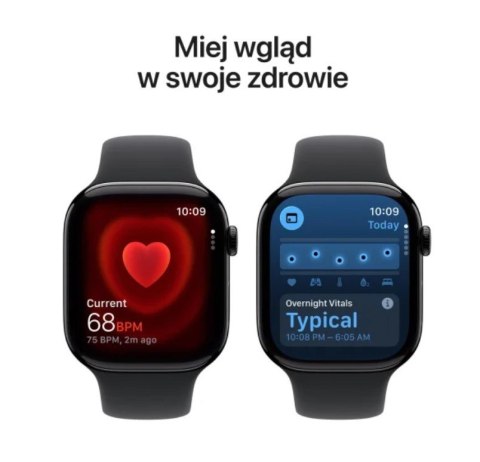 Watch Series 11 GPS koperta 42 mm z aluminium w kolorze onyksu, pasek sportowy w kolorze czarnym - rozmiar M/L