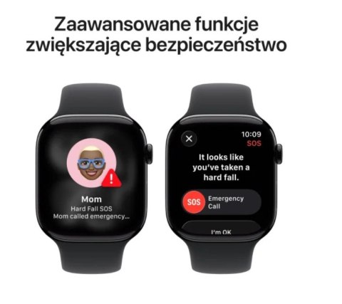 Watch Series 11 GPS koperta 42 mm z aluminium w kolorze onyksu, pasek sportowy w kolorze czarnym - rozmiar M/L