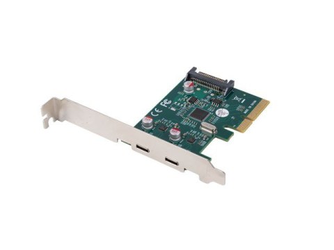 Karta sieciowa PCI EXPRESS X1 -> 2X USB-C 3.2 GEN 2X1 led low profile